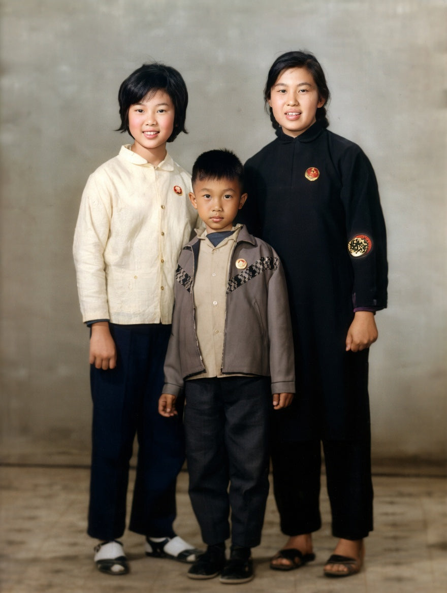 Retouched and colorized photo - nostalgic family storytelling
