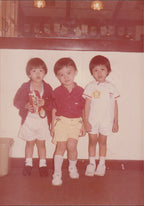 Three children posing in 1980s Hong Kong restaurant – family memory animation